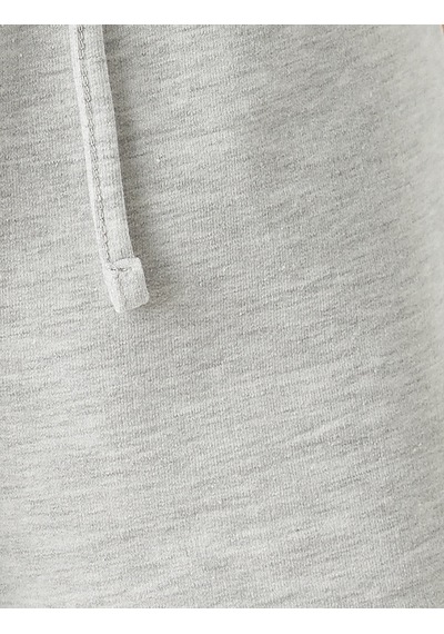 Koton Beli Lastikli Cepli Şort Gri Melanj 2yal28079ık