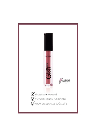 Note Cosmetics Glimmer Gloss Işıltılı Nemlendirici Dudak Parlatıcısı - 50 Rose Sorbet