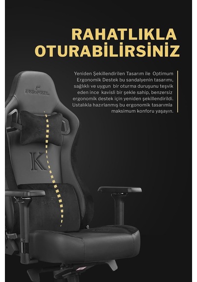 Knight Premium Oyuncu Koltuğu, 4d Kolçak, Frog Mekanizma, Siyah Çok Renkli