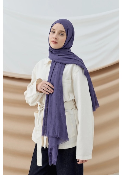 Deserto Fashion Bambu Şal Düz Renk-3561 Eflatun