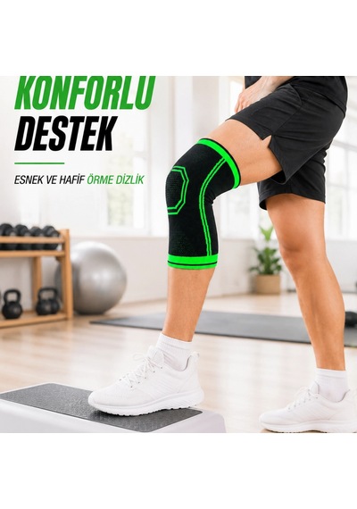 Diz Destekleyici Örme Dizlik Esnek Nefes Alabilen Spor Fitness Yürüyüş Dizliği