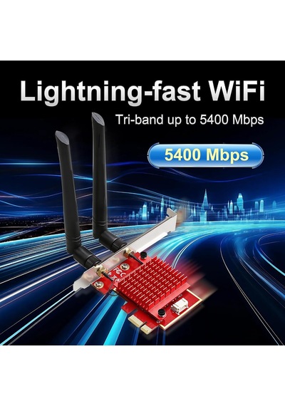 Wifi 6e Pcıe Card Intel Ax210 Chip, 5400mbps Tri-band 2.4ghz/5ghz/6ghz Bluetooth 5.3, Low Latency Wireless Adapter