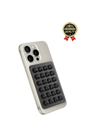 Özel Üretim Tüm Yüzeylere Uyumlu Kaymaz Siyah Güçlü Vantuzlu Silikon Yapışkanlı Telefon Tutucu