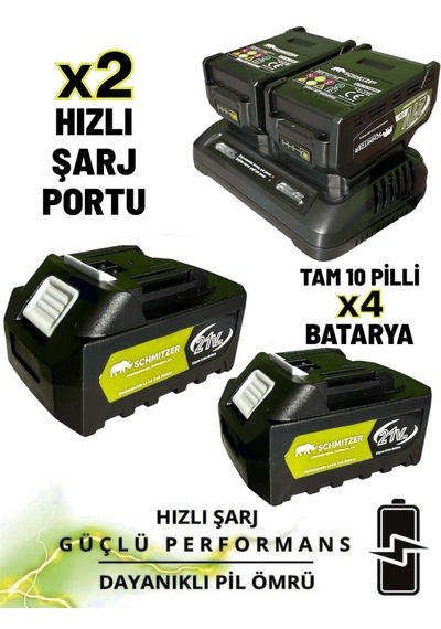 Schmıtzer 6lıset-s Set Pro 21v 43 Parça Şarjlı Hilti Matkap Somun Sökme Taşlama Dekupaj Dairesel Testere