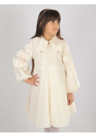 Xo Kids Kız Çocuk Elbise 7-11 Yaş 26571 Bej