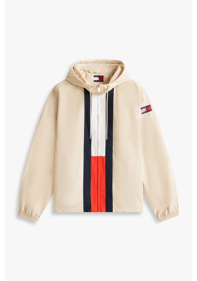 Tommy Hilfiger Tjm Chicago Bayraklı Bej Erkek Rüzgarlık Ceket-16437