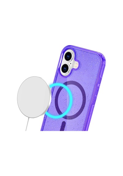 Apple iPhone Uyumlu - 16 Plus Kılıf Star Magsafe Kapak - Mor