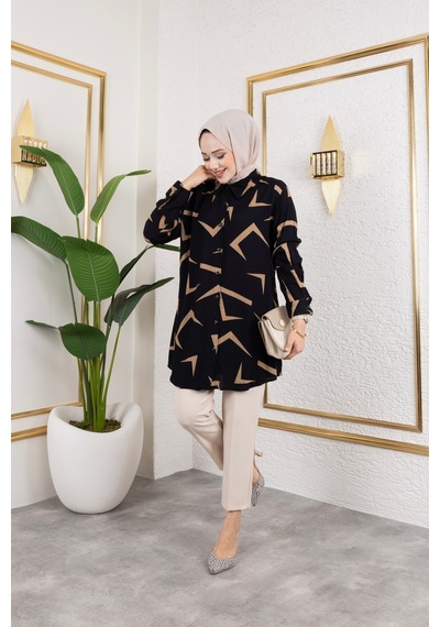 Hira Life Fashion Kadın Tesettür Giyim Ve Spor Giyime Uygun Düğme Detaylı Şık Desenli Dokuma Viskon Gömlek-tunik Siyah 3 Siyah 3 Hira Life Fashion Kadın Tesettür Giyim Ve Spor Giyime Uygun Düğme Detaylı Şık Desenli Dokuma Viskon Gömlek-tunik Siyah 3 Siyah 3