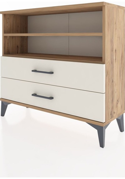 Arges Şifonyer 2 Raflı 2 Çekmeceli 88x30x80 Çam-aytaşı Atlas Çam