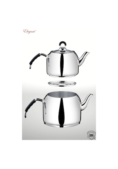 Mirage Aile Boy Silikonlu Çelik Kulplu Çaydanlık Takımı Çelik