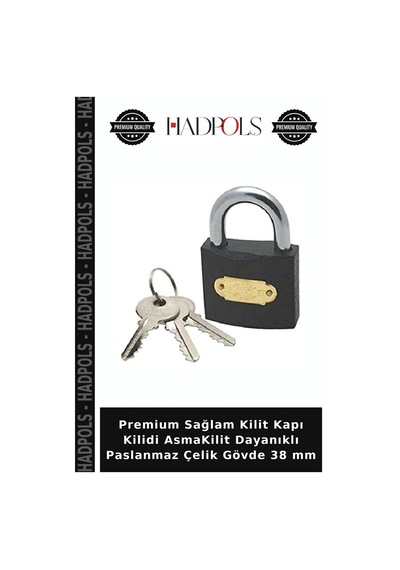 Premium Sağlam Kilit Kapı Kilidi Asmakilit Dayanıklı Paslanmaz Çelik Gövde 38 Mm