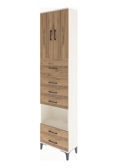 Arges Dolap 3 Raflı 6 Çekmeceli 2 Kapaklı 60x30x243 Aytaşı-çam Aytaşı