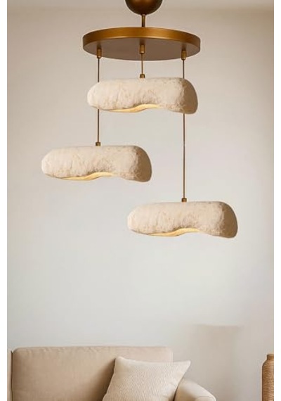 Sedra Handmade Karbon Beton Avize Salon Avize Modelleri E27 3'lü Sarkıt Modern Tasarım: Diğer