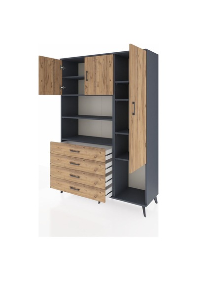Hyperion Dolap 8 Raflı 4 Çekmeceli 3 Kapaklı 132x44x195 Antrasit-çam/çam Atlas Çam/atlas Çam - Antrasıt Hyperion Dolap 8 Raflı 4 Çekmeceli 3 Kapaklı 132x44x195 Antrasit-çam/çam Atlas Çam/atlas Çam - Antrasıt