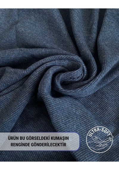 Alya Underwear Kaşkorse Yarım Boğaz Body Sweatshirt, Fitilli Kumaş, Likralı, Bordo İndigo Melanj