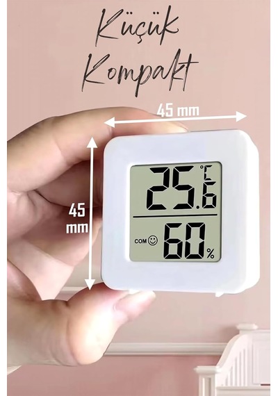 4 Adet Mini Sıcaklık Nem Ölçer Lcd Ekran Oda Termometre Duvara Takılabilen Masaüstü Higrometre