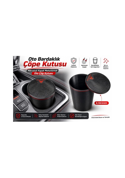 Cupra Araç Çöp Kutusu , Cupra Araç Bardaklık Çöp Kovası , Cupra Araç Bardaklığa Takılan Çöp Kutusu Çok Renkli