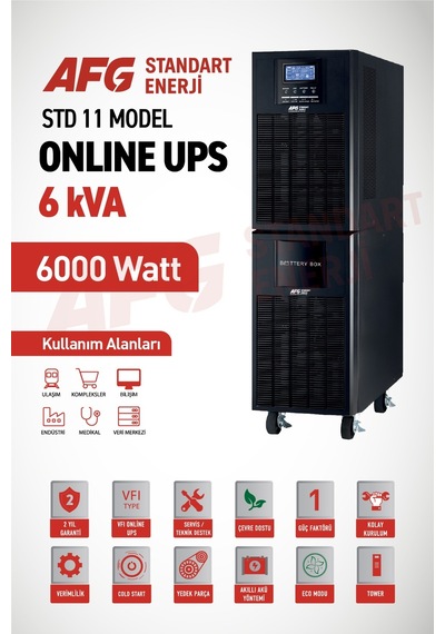Standart Enerji Afg 6 Kva Online Ups - 5400w Kesintisiz Güç Kaynağı