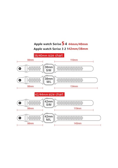 Apple Uyumlu  Watch 1 2 3 4 5 6 7 38 MM 40 MM 41 MM Spor Silikon Tme Kordon