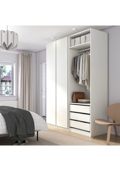 Ikea Beyaz Şık Kapaklı Gardırop 175x60x236 Cm