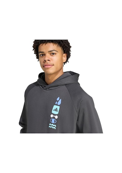 Adidas Erkek Gri Sweatshirt Gfx Hoodıe Jx1811 Gri