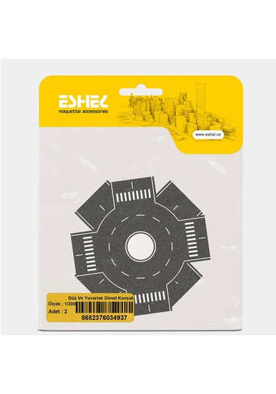 Eshel Maket Düz ve Yuvarlak Dönel Kavşak--1/50--2 Li