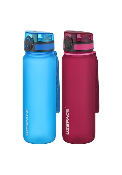 Uzspace 2'li Tritan Matara Seti 800 Ml 14 Farklı Renk Seçeneği Fiftyfifty-3053seta Mavi-Kırmızı