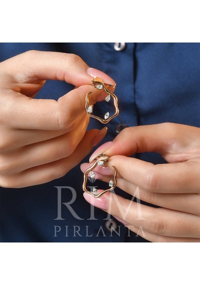 1.20 Karat Laboratuvar Pırlanta Tasarım Küpe - Hrd Sertifikalı