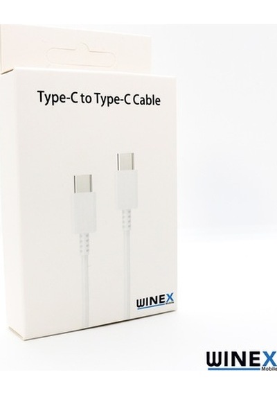 Winex Type-C To Type-C Data Ve Şarj Kablosu 970Bbe 1M Beyaz