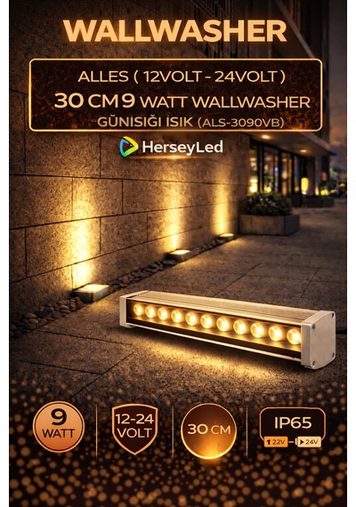 Alles 12v / 24v Wallwasher 30 Cm 9 Watt - Günışığı Işık Gün ışığı