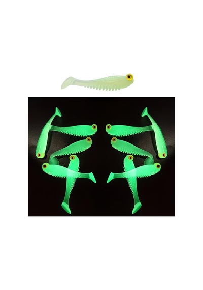 Valkyrie 20 Adet Fosforlu Silikon Balık Yemi 5cm Gece Parlayan Glow Yapay Yem Soft Lure