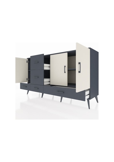Kronos Konsol 4 Raflı 5 Çekmeceli 3 Kapaklı 176x59x99 Antrasit-aytaşı/antrasit Aytası/antrasıt - Antrasıt Kronos Konsol 4 Raflı 5 Çekmeceli 3 Kapaklı 176x59x99 Antrasit-aytaşı/antrasit Aytası/antrasıt - Antrasıt