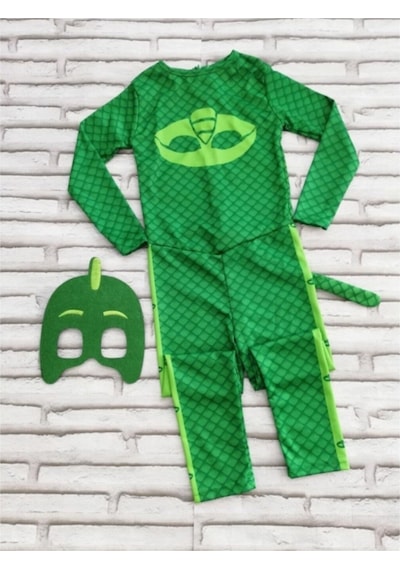 Kelebek Oyuncak Çocuk Yeşil Pijamaskeliler Pjmasks Kertenkele Kostümü Gekko Kostümü Yeşil