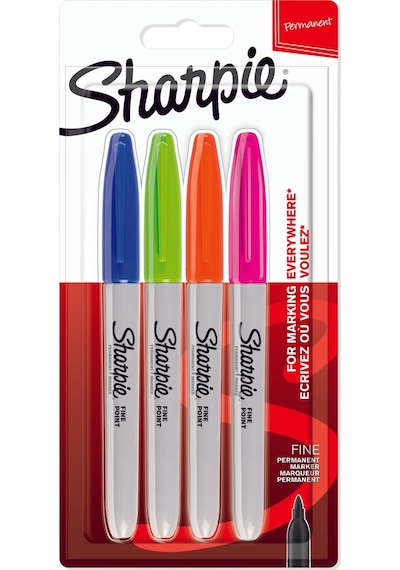Liderburo Sharpie Fine Canlı Renkler Permanent Markör 4'Lü Set