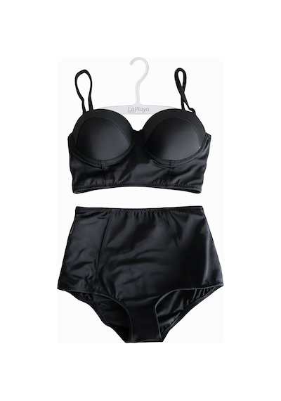 Zi Siyah Yüksek Bel Bikini Alt Üst Takım
