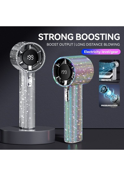 Çeşithane S5 Turbo Fan, Fırçasız Motorlu Şarjlı El Fanı, Dijital Ekranlı Taşınabilir Yüksek Hızlı Mi