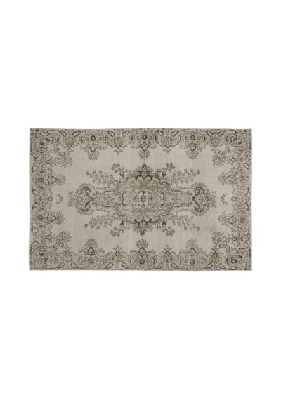 El Dokuması Vintage Yün-pamuk Bej Halı 9102 189 X 296 Cm