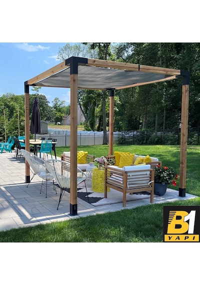 Pergola Kamelya Köşe Bağlantı Aparatı 3 Kollu 4 Adet Siyah
