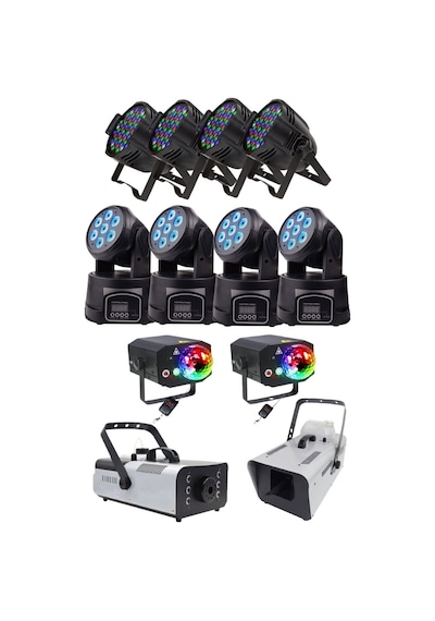 Quenlite Sahne Işık Sistemi Start Paket-5 (Lazer Led Par Robot Sis Kar Makinesi)