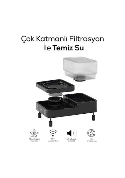Akıllı Kedi Ve Köpek Su Pınarı 6.5l + 1.5l, Wifi, Otomatik, Çoklu Filtreli X8656