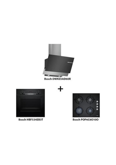 Bosch HBF534EB3T - POP6C6O10O - DWK65AD60R Siyah Ankastre Set