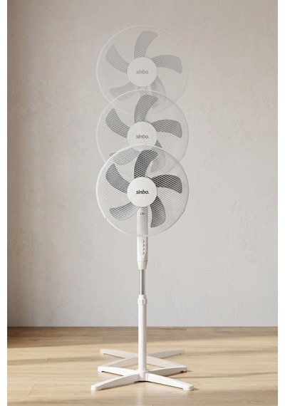 Sf-7704 Ayaklı Vantilatör 16 İnç 35w Sessiz Fan 3 Kademeli Yükseklik Ayarlı Ev Tipi