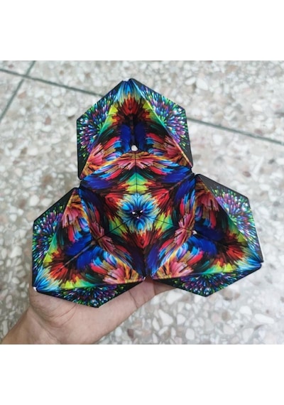 3 Boyutlu Stress Giderici Manyetik Bloklar Geometrik Mozaikli Mıknatıslı Akıl Zeka Rübik Küp - Renkli - 2