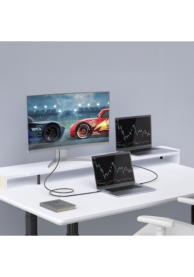 Qgeem Qg03 Type-c To Type-c Pd 40g 8k 60hz Data Kablosu Ve Çevirici 240w 2m Gri