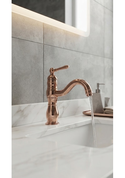 Manolya Rose Gold Lavabo Bataryası