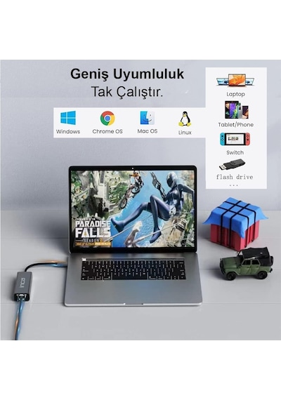 Inca Iutp-03t Usb3.0+tip-c Gigabit Rj45+3 Usb3.0 Çevirici Giriş:tip-a+tip-c Çıkış:eternet+3 Tip-a