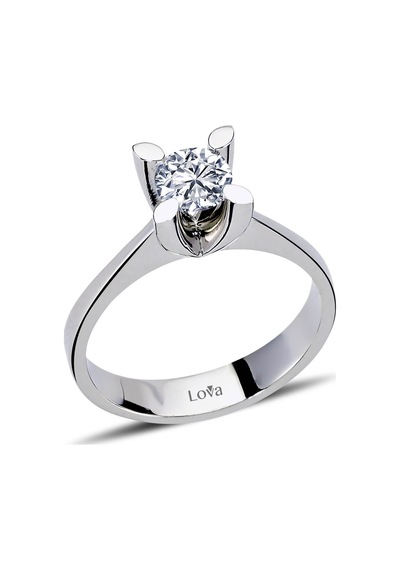 Lova F Renk 0,59 Karat Pırlanta Tektaş Yüzük - HRD Sertifikalı - 1070020