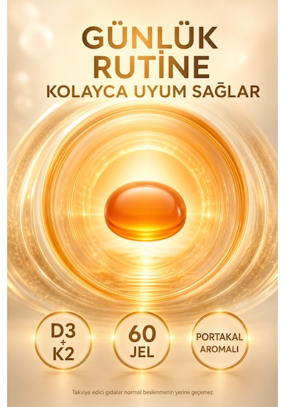 Y'our Gummie D3 K2 Vitamini Gummies Portakal Aromalı 60 Gummies