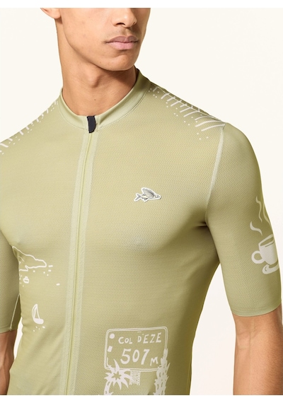 Cafe Du Cycliste Radtrikot Eze, Nefes Alabilir, Esnek Bisiklet Forması Açık Yeşil