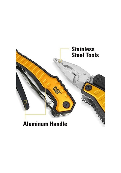 Da980045 9 In 1 Çok Fonksiyonlu Katlanabilir 27cm Paslanmaz Çelik Sarı Kamp Çakısı Bıçağı + Taşıma Kılıfı